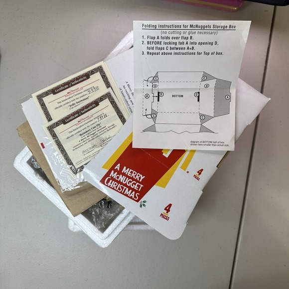 McDonald's 1996 McMemories  McNuggets Ornament Nugget Set Never Displayed - Picture 4 of 5
